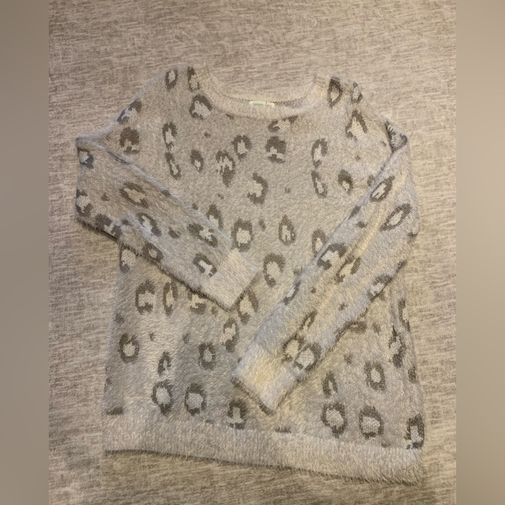Grey Leopard Sweater